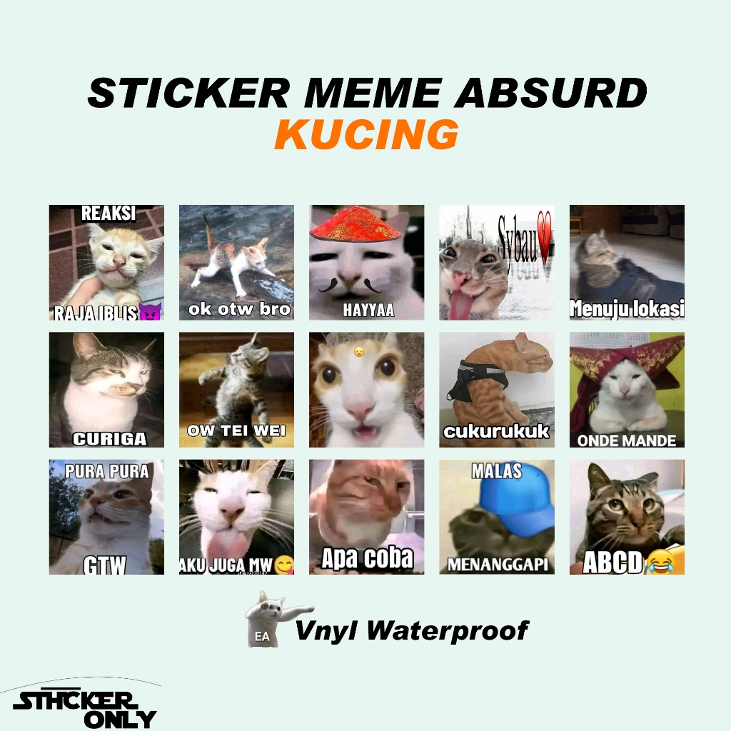 สติ๊กเกอร์ Cat Abstract Meme | สติ๊กเกอร์ Cat Meme 20 ชิ้น