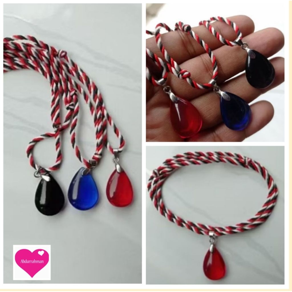 สร้อยคอ TRIDATU พร้อมโหมดหยดน้ํา STONE PENDANT "SAFIR - POMEGRANATE - ONYX" OBSIDION พิเศษ STONE