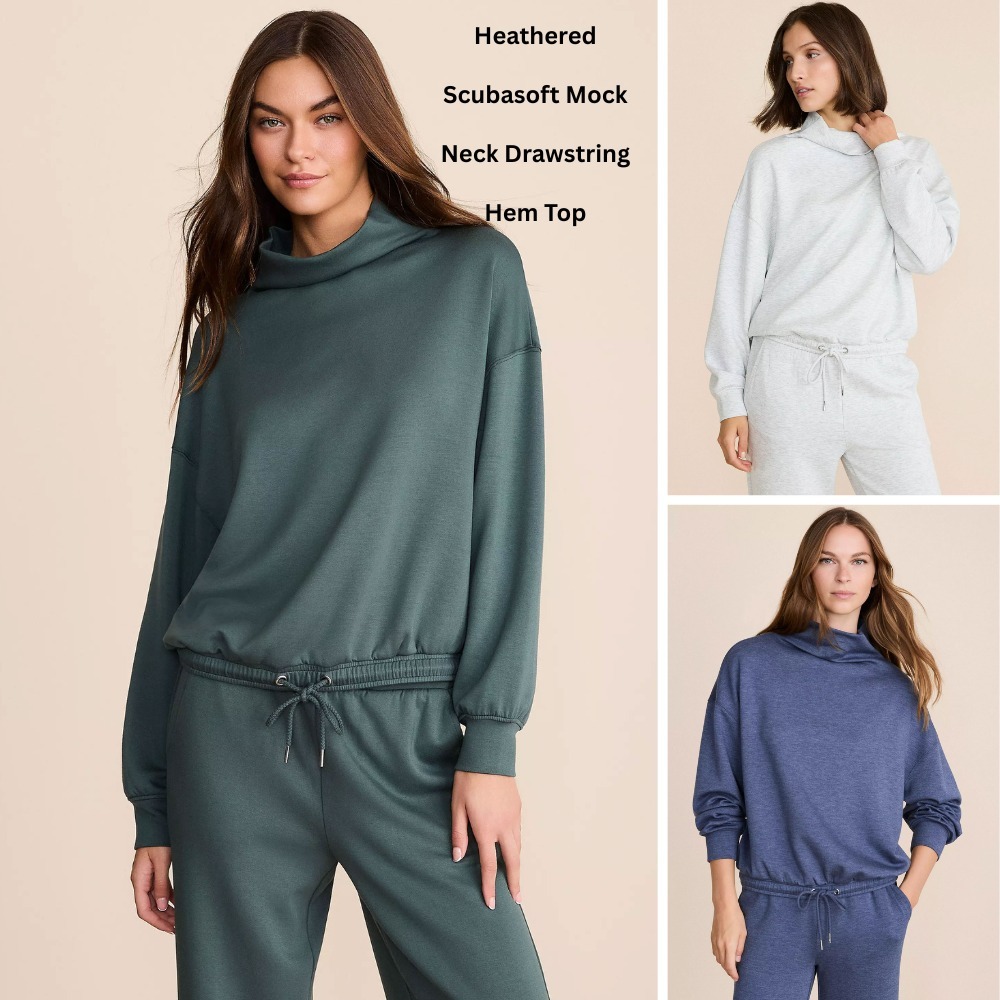 เสื้อสเวตเตอร์ยืดคอปกสูงสําหรับผู้หญิง (LNG02 MOCK SCUBA TOP)