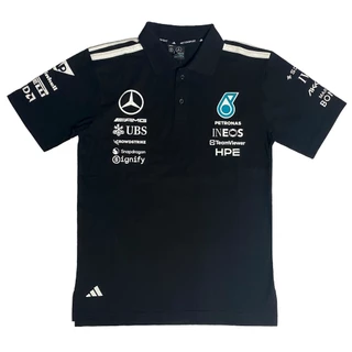 เสื้อโปโล MERCEDES F1 2026 เสื้อโปโลสีดํา เสื้อโปโลผู้ชาย