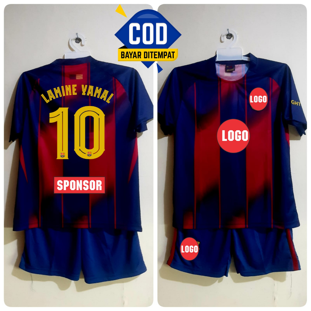 เสื้อฟุตบอลเด็ก Barca LAMINE YAMAL 10 | BARCA KIDS FOOTBALL JERSEY/ชุดเสื้อฟุตบอลเด็กพิมพ์ลาย 5-12 ป