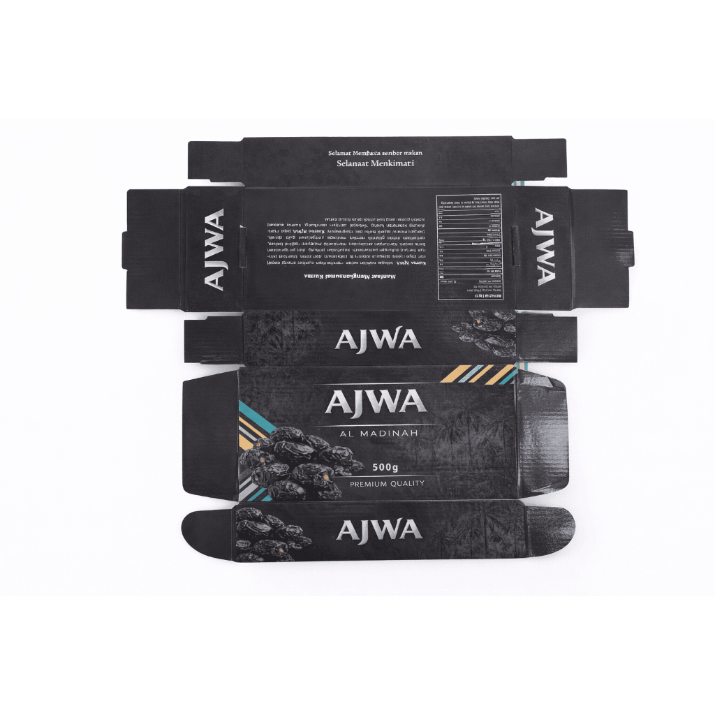Ajwa Date Box 500gr | Al Madinah Ajwa Dates Box 500 กรัม | กล่องบรรจุภัณฑ์วันที่ Ajwa