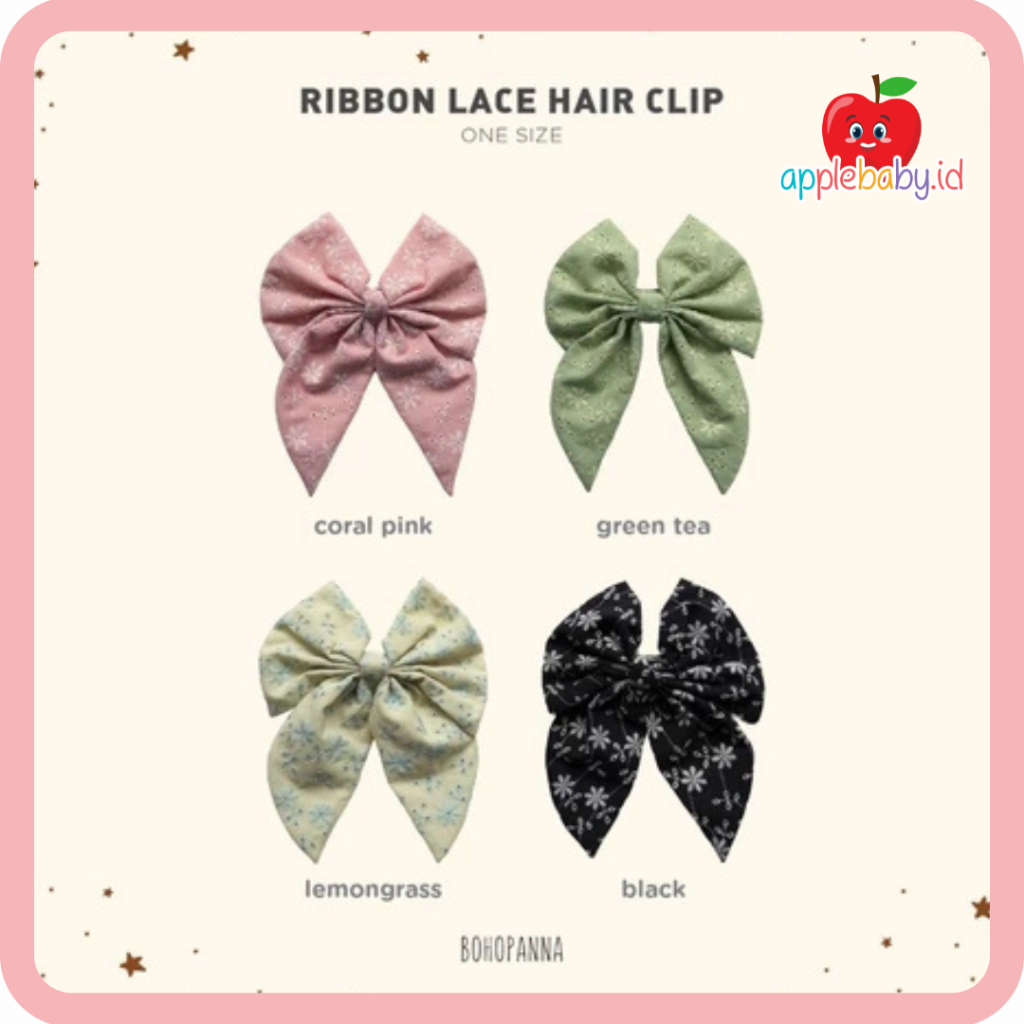 BOHOPNA - RIBBON LACE HAIR CLIP - BABY RIBBON