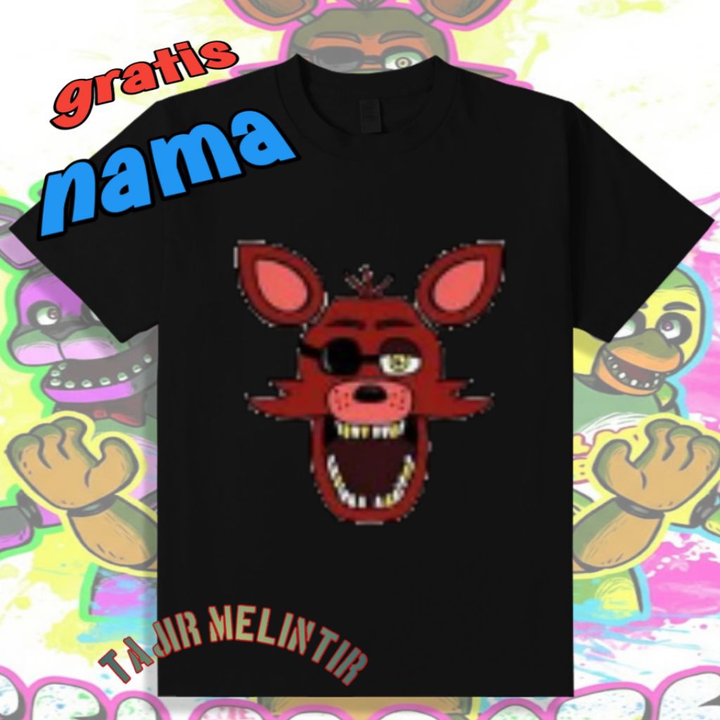 Five Night At Freddy Foxy เสื้อยืดเด็กชายและเด็กหญิง ชื่อฟรี