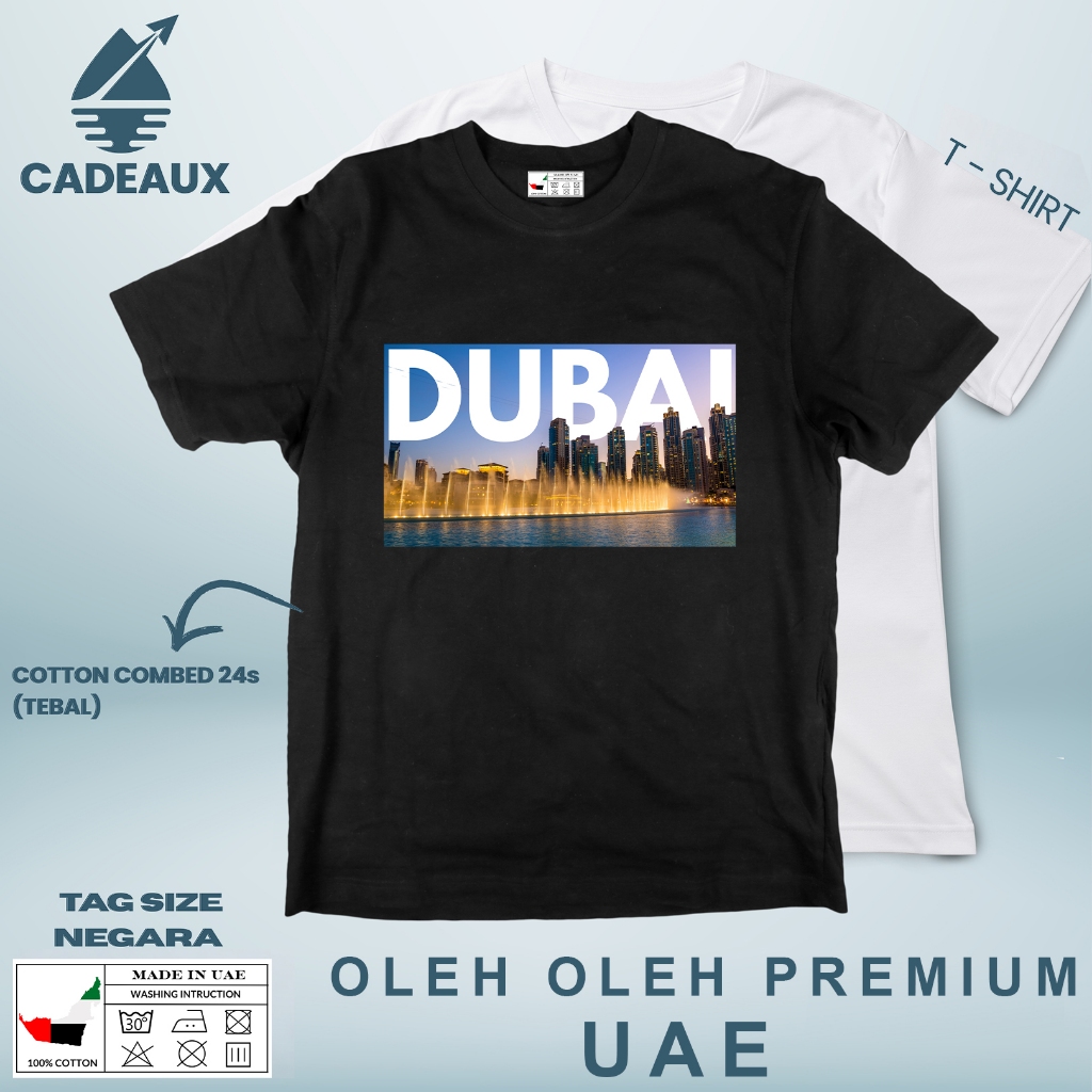 DUBAI SOUVENIR เสื้อยืด 5 พร้อมแท็ก ASAL UAE Cotton Combed 24s SOUVENIR ของขวัญพรีเมี่ยม