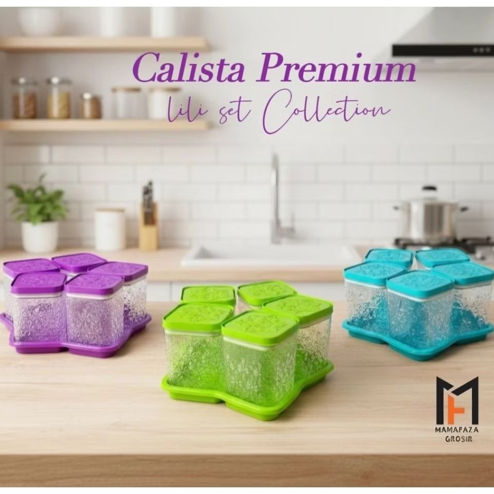 Calista LILY JAR SET (5 ชิ้น) - AESTHETIC DRY CAKE JAR 1000ml || Eid Jar 2026