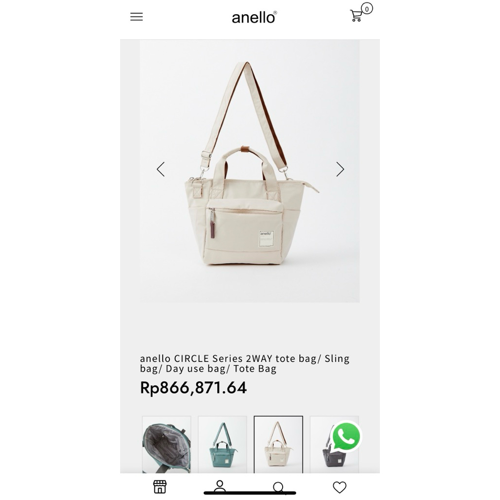 Anello CIRCLE Series 2WAY tote bag/ Sling bag/ Day use bag/ Tote Bag - ORIGINAL JAPAN