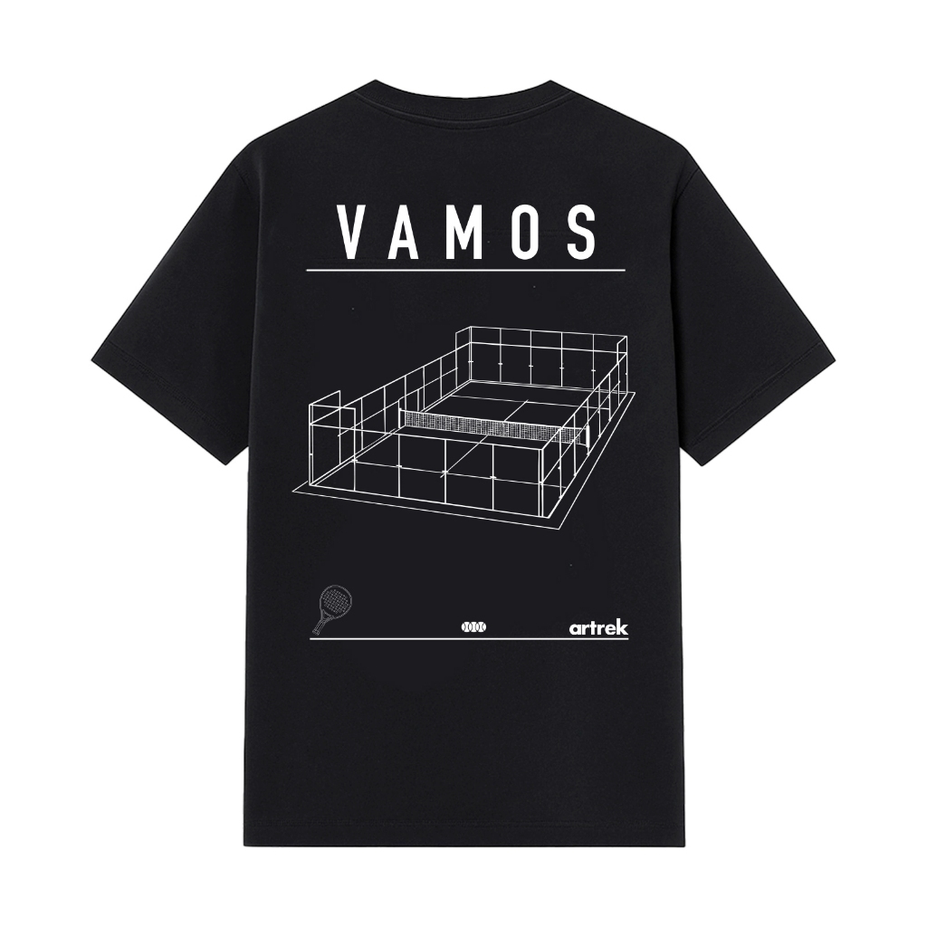 เสื้อยืดสีดํา Artrek Padeleur Vamos - โรงเรียนสํานักงานยิมสบาย ๆ