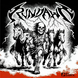Rundawn เสื้อยืดซักผ้า Unisex – เสื้อวิ่งแขนสั้นวินเทจ – เสื้อซักผ้า • Ghost Horseman