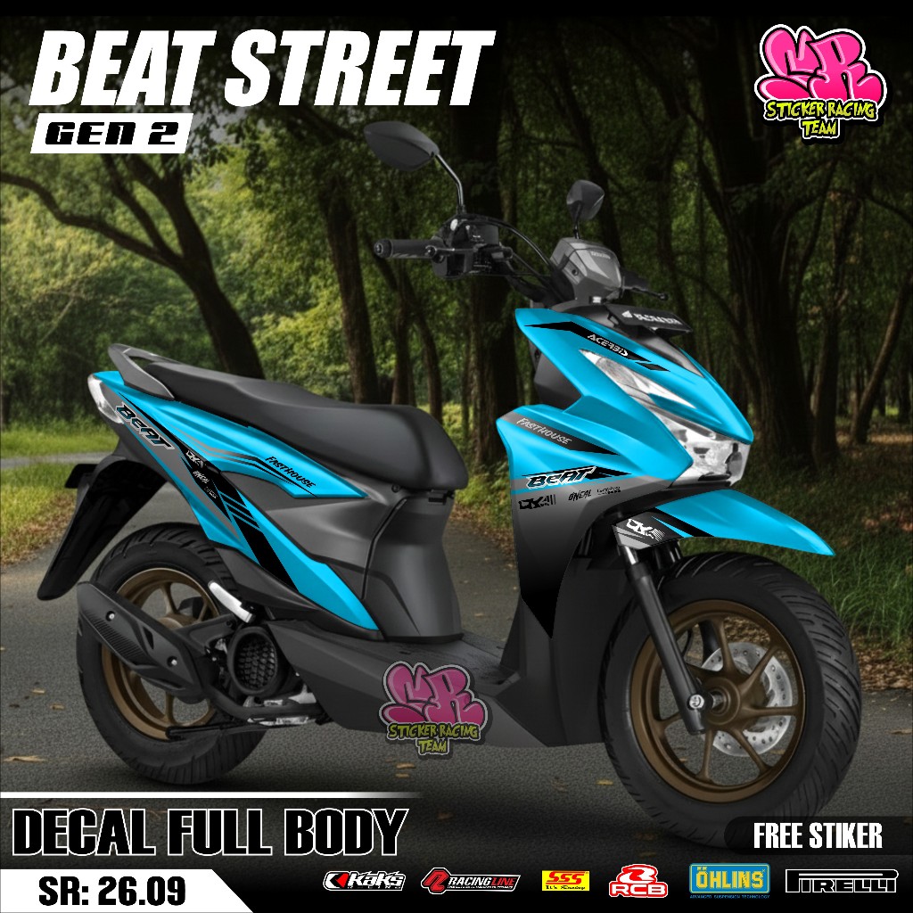 สติกเกอร์เต็มตัวล่าสุด Honda Beat Street 2024 2025 2026 สติกเกอร์เต็มตัว Beat Street Gen 2 Fast Hous