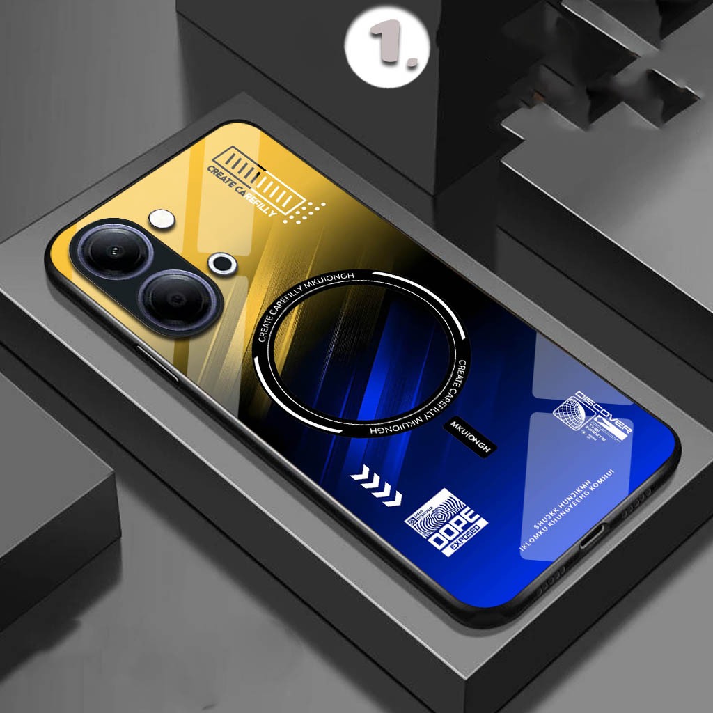 HP [FK-489] เคสโทรศัพท์กระจกเคลือบเงาสําหรับVivo Y05 Y05s V70 5g Y21d V60 Lite Y04s Y19s Pro V50 Lit