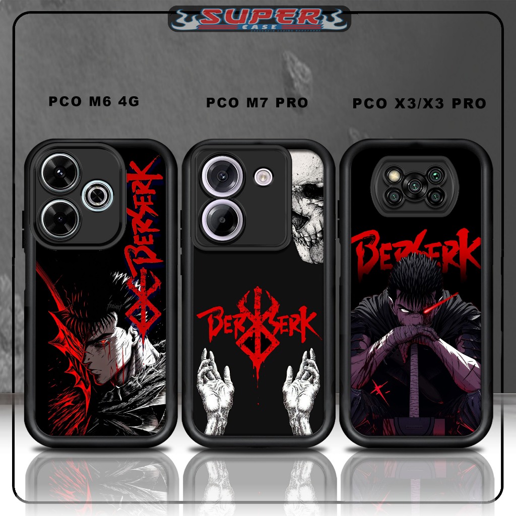 กรณี Hp สําหรับ SoftCase Hp สําหรับแก้วสีดําพรีเมี่ยม POCO M6 4G PCO M7 PRO PCO X3/X3 PRO ออกแบบ BER