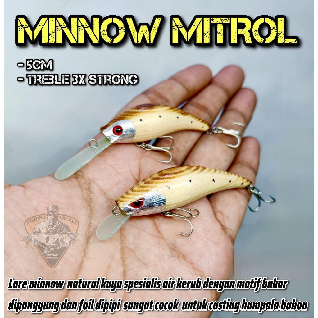 เหยื่อตกปลา Mitrol Minnow ธรรมชาติลายไม้ นักพิเศษในน้ํา การคัดเลือกนักแสดง Hampala