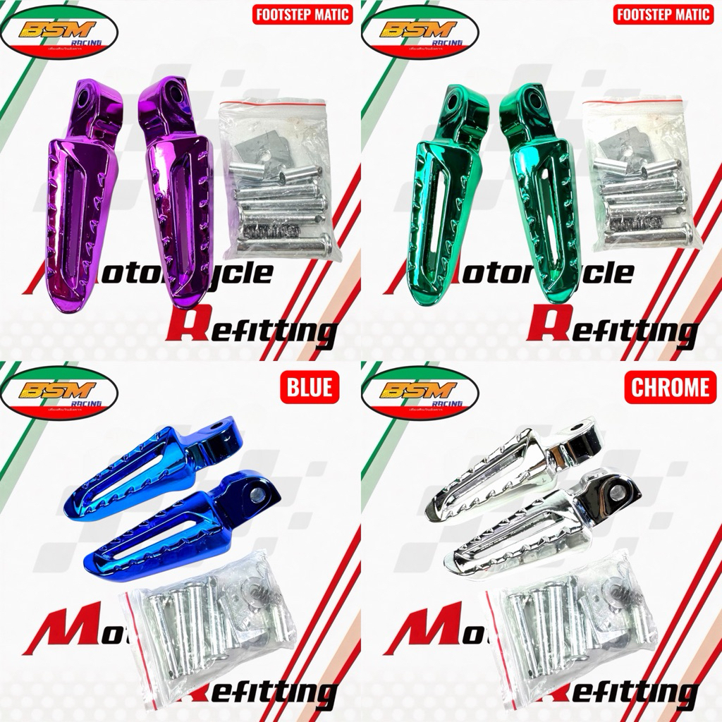 เท้าขั้นตอนด้านหลังเท้าพักเท้า Honda Matic Scoopy Beat Fi Vario Vario 125 Vario 150