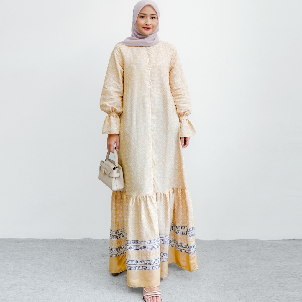 Qonita Batik - Isana Dress - แขนบอลลูนที่เป็นมิตรพยาบาล