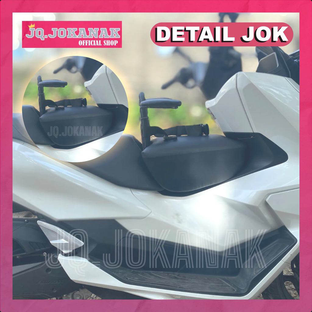ที่นั่งเด็กสําหรับใหม่ PCX 160 Roadsync 2025 รถจักรยานยนต์ Plus ที่วางแขนเหล็ก, พนักพิงและเข็มขัดนิรภัย Jq ที่นั่งเด็ก ราคา ถูกที่สุด โปรบีเคเค