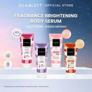 [All Variants] SCARLETT Fragrance Brightening Body Serum 170ml - Velvet Rouge | Purple Kiss | Garden Of Whisper | Dreamy - Kulit Cerah Lembab Sehat dan Wangi Mewah Seharian Solusi untuk Kulit Belang