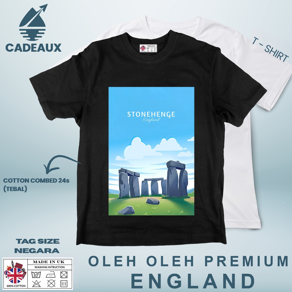 ENGLAND SOUVENIR เสื้อยืด 41 พร้อมแท็ก ASAL INGRRIS Cotton Combed 24s SOUVENIR ของขวัญพรีเมี่ยม