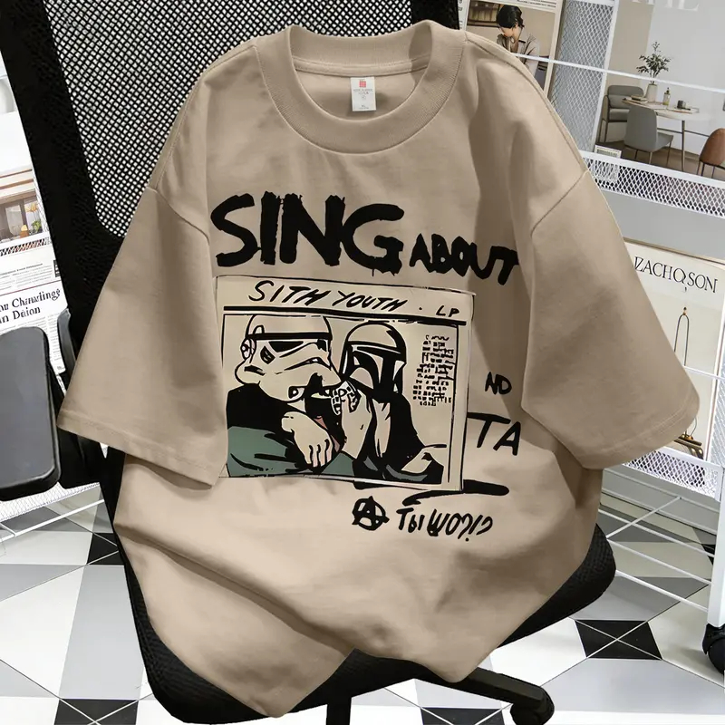 MOVIES STAR WARS DARTH VADER เสื้อยืด 24S 200 GSM เสื้อเชิ้ตแขนสั้น Unisex Darth Vader Fan Art ในมดส