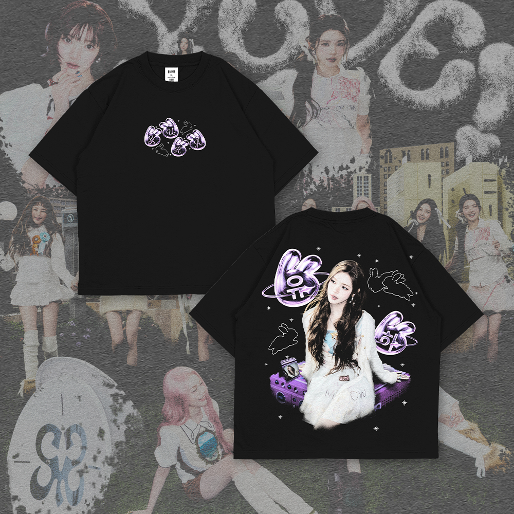 Yuha Hearts2Hearts RUDE! ชุดเสื้อยืดโอเวอร์ไซส์