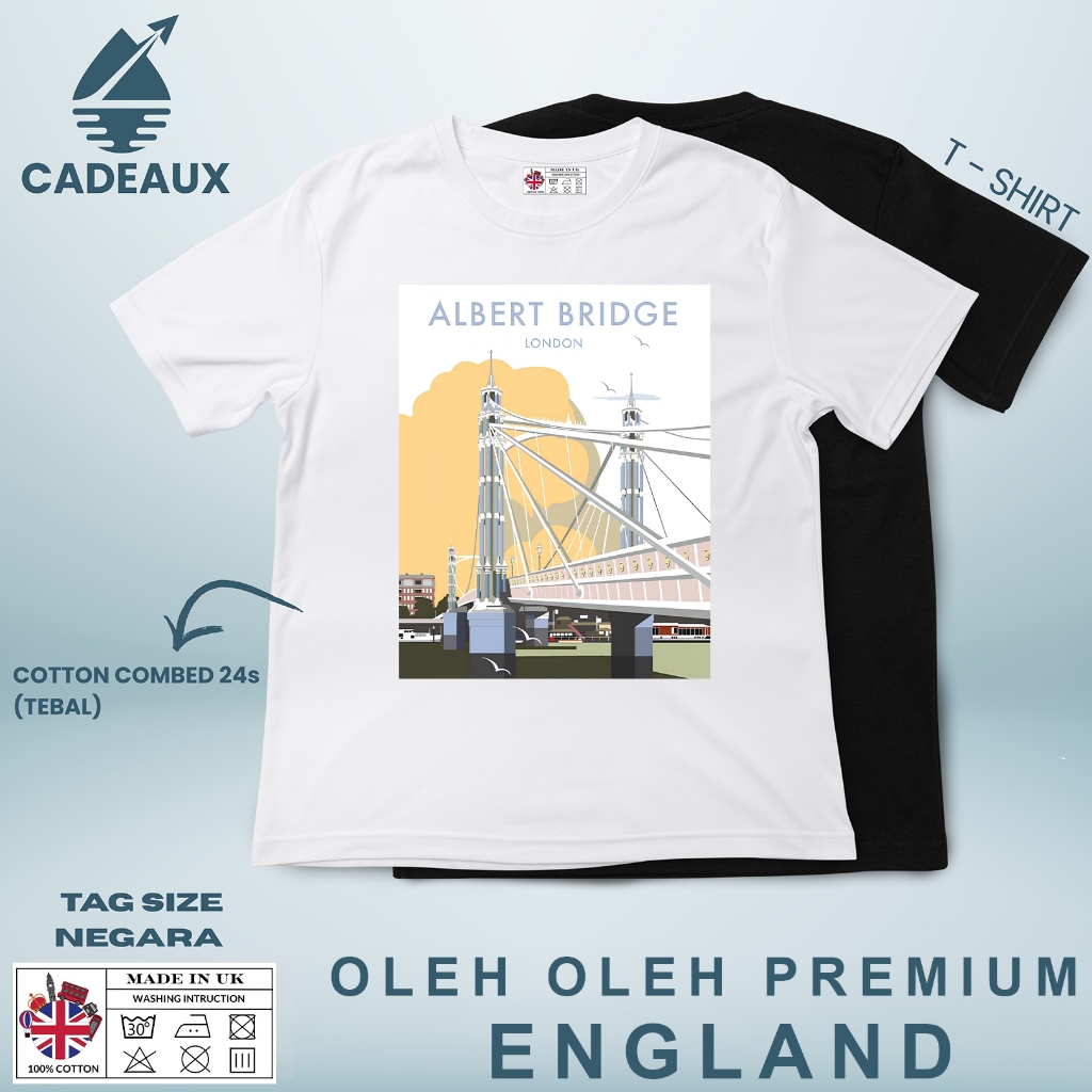 ENGLAND 80 เสื้อยืด SOUVENIR พร้อมแท็ก ASAL INGRRIS Cotton Combed 24s SOUVENIR ของขวัญพรีเมี่ยม