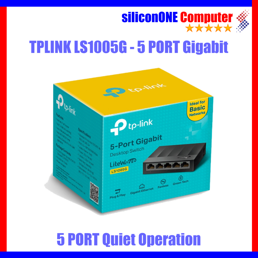 TPLINK LS1005G - 5 PORT Gigabit 10/100/1000 Mbps LS-1005G 1005
