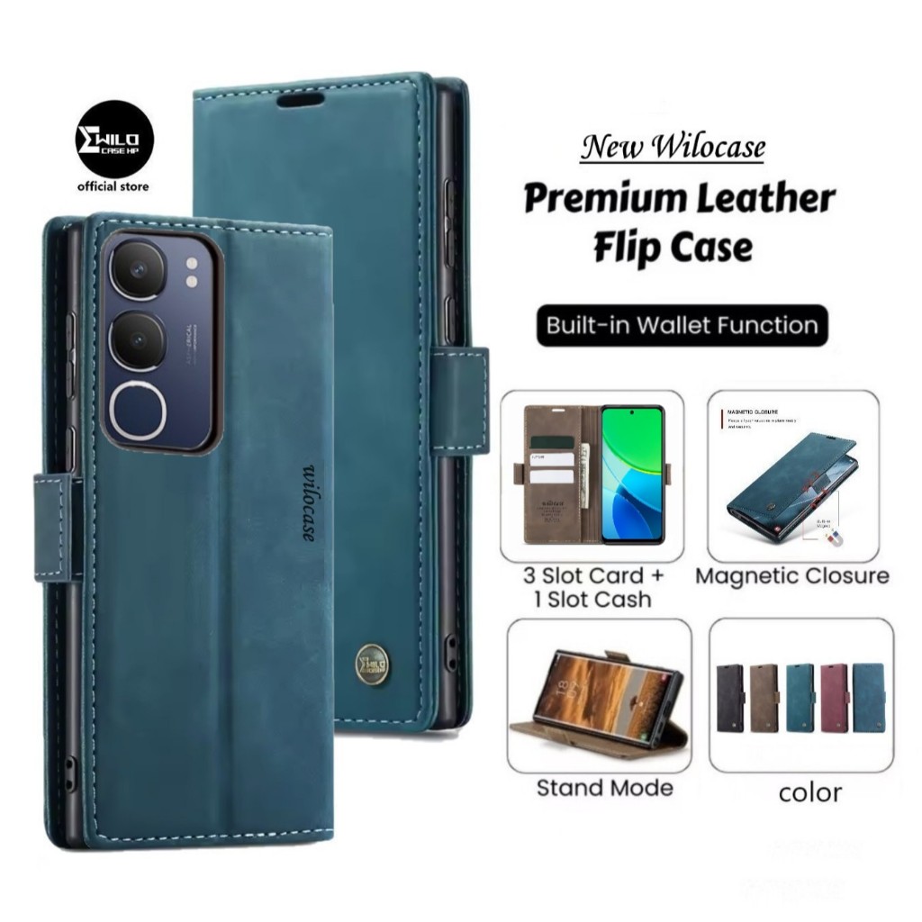 Wilocase ใหม่สําหรับ Vivo Y19s | Vivo Y19s Pro เคสหนังพรีเมี่ยมพลิกกระเป๋าสตางค์ฝาครอบโทรศัพท์กันกระ