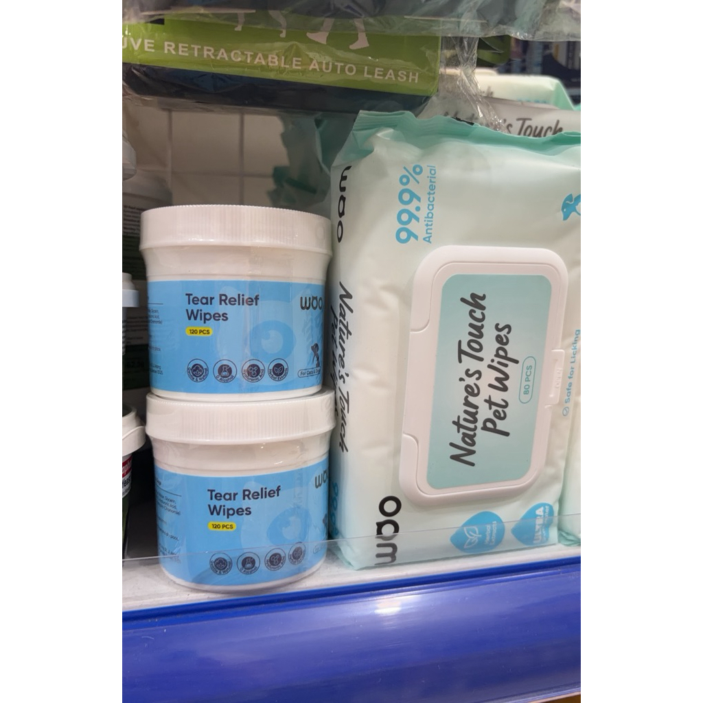Woo Pet Wipes & Tear Wipes สําหรับแมวและสุนัข