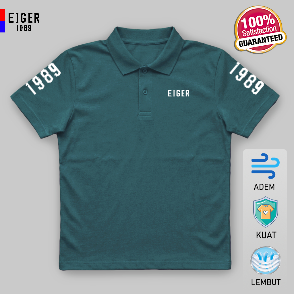 Eager 1989 Vintage Mens Mountain Collar Polo Shirt