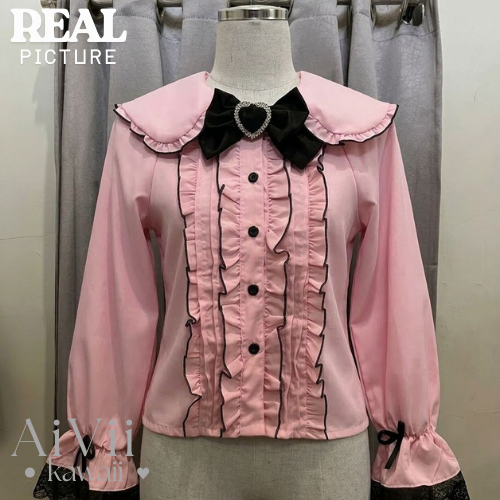 KEMEJA (AiVii) M-XXL BASIC SHIRT JIRAI KEI HARAJUKU DEARMYLOVE YUMETENBO ราคา ถูกที่สุด ดีลบีเคเค แกลเลอรีภาพที่ 2