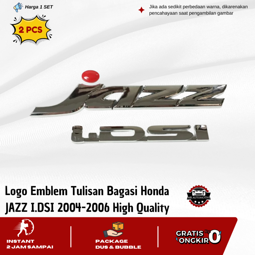 คุณภาพสูง โลโก้สัญลักษณ์ท้ายรถ Honda JAZZ I.DSI 2004-2006