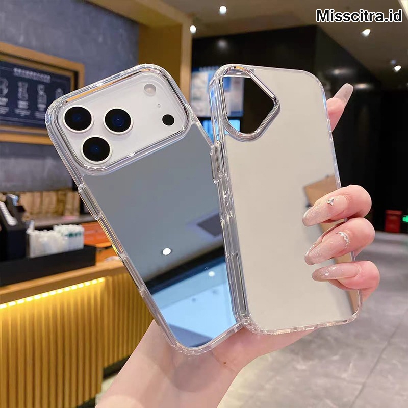 SOFTCASE CLEAR CASE MIRROR HEBE สําหรับ IPHONE 6+ 7+ 8 8+ X XS XR 11 12 13 14 15 16 17 PRO PROMAX CA