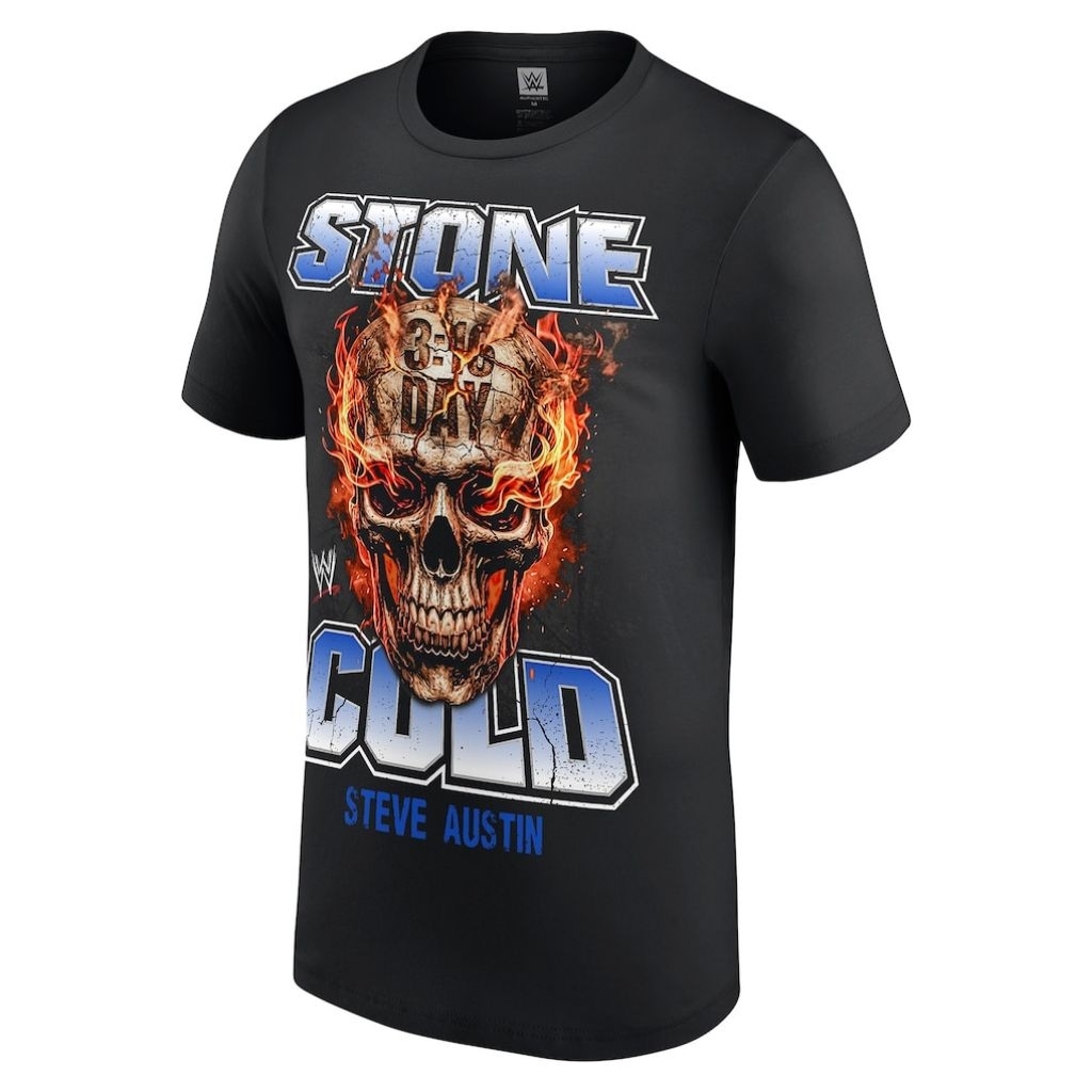 WWE STONE COLD STEVE AUSTIN FLAMINGGO SKULL TSHIRT
