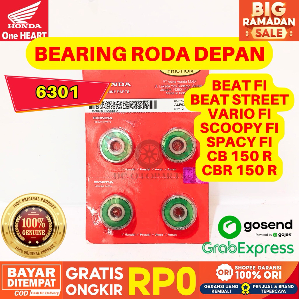 6301 ORIGINAL AM HONDA FRONT WHM BEARING WHEEL, ORIGINAL AM HONDA CODE 6301 BEARING, FRONT WHEEL BEA