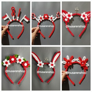 (nusarenshop) bando merah putih agustusan / bando karnaval / bando 17san / bando agustusan / bando lucu / bando murah dari kawat bulu