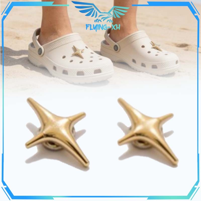 Jibitz Crocs รองเท้าแตะ 10 ชิ้นตกแต่งรองเท้าแตะกบสําหรับ Crocs รองเท้าแตะ Star-Shaped กบรองเท้าแตะอุ