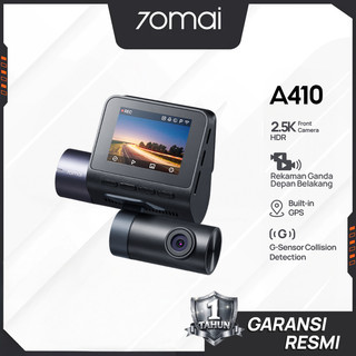 70mai Dash Cam A410 Set 2.5K Dual Channel Kamera Depan Belakang HDR Night Vision GPS WiFi Parkir 24 Jam Anti Maling G-Sensor Dashcam Mobil