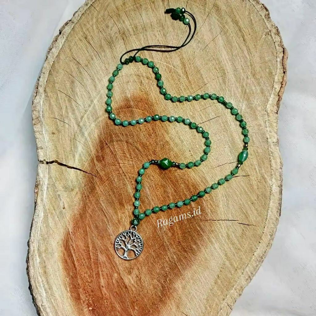 สร้อยคอเชือกหิน Tree Of Life Green Aventurine