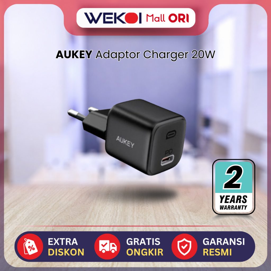 AUKEY PA-B1T 20W Type C อะแดปเตอร์ชาร์จ GAN PD 3.0 ชาร์จเร็วรองรับ IOS และ Android