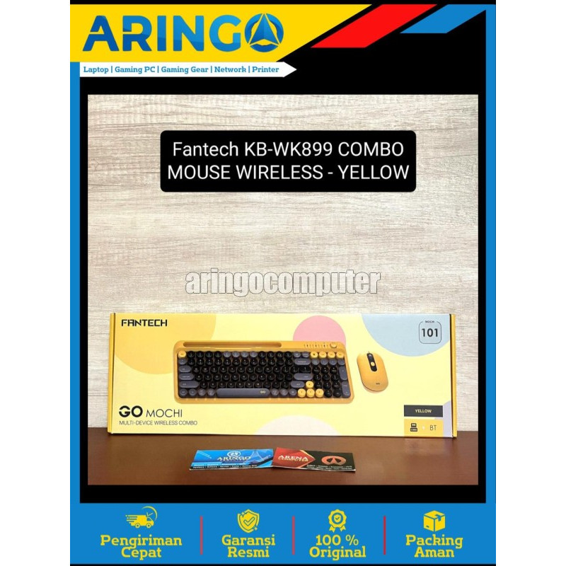 Fantech KB-WK899 GO MOCHI101 COMBO MOUSE WIRELESS/BLUETOOTH - สีเหลือง