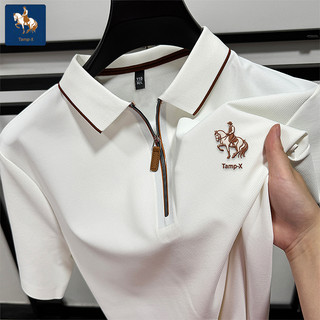 Tamp-X Polo Shirt Pria Kaos Distro Half Zipper Premium Bordir Logo Lengan Pendek
