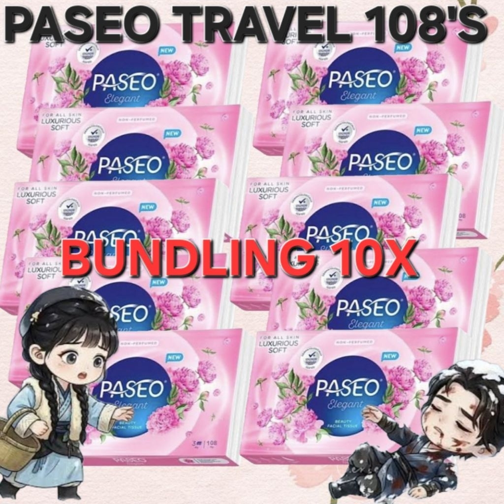10X PASEO ELEGANT TRAVEL 108 แผ่น 3 ชั้น