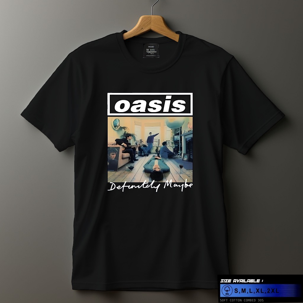 OASIS เสื้อยืด - DEFINITELY MAYBE / Premium Tshirt oasis / เสื้อยืดวง / อย่ามองหลังใน aanger