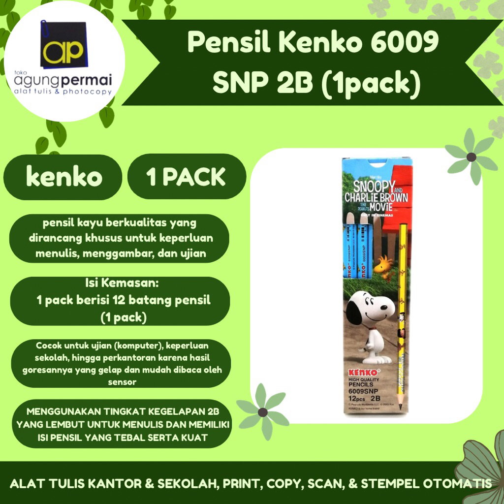 ดินสอ Kenko 6009 SNP 2B (1 แพ็ค)