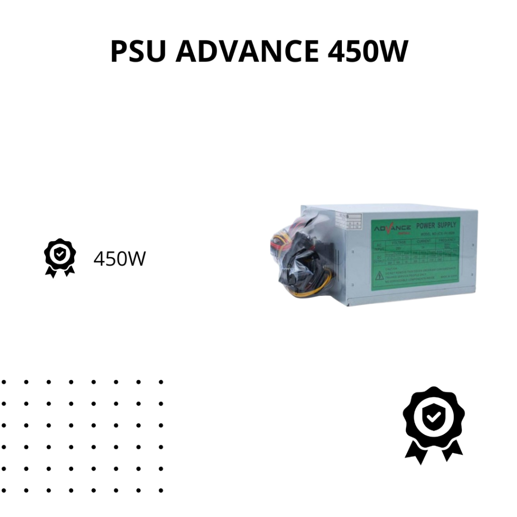 PSU ดีบุก ยี่ห้อ advance 450W มือสอง ปกติ