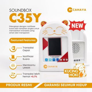 CAHAYA QRIS Soundbox C35Y - Speaker Notifikasi Pembayaran Suara Real-time Otomatis untuk Toko & Kasir | Alat Notifikasi Suara Pembayaran Digital Anti-Fraud & Cepat