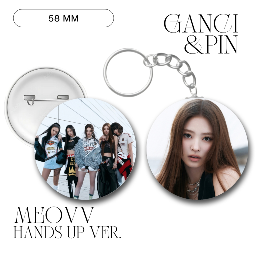 GANTUNGAN HOLOGRAM KEYCHAIN MEOV PIN HANDS UP KEYCHAIN 58 MM KPOP KEYCHAIN UNOFFICIAL GAWON ANNA