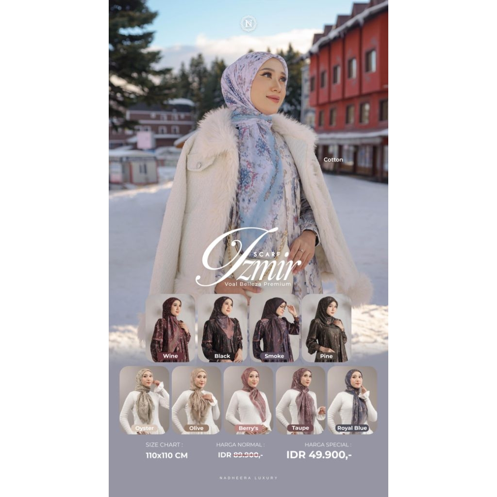 IZMIR SCARF NADHEERA หรูหราต้นฉบับ