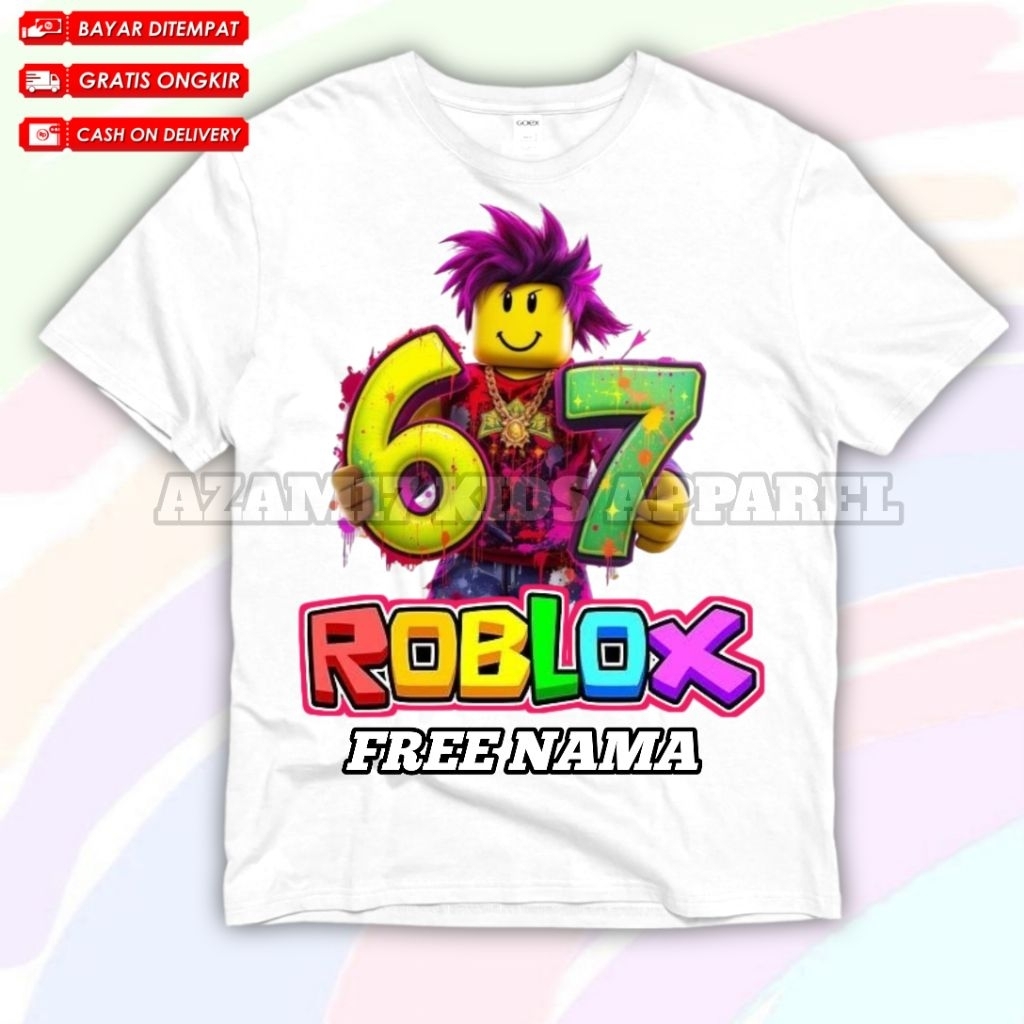 Roblox Six Seven Kids T-Shirt ล่าสุดชื่อฟรี / Six Seven Game Roblox Kids T-Shirt