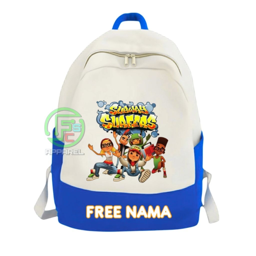 กระเป๋าเป้เด็กสกรีนลาย Subway Surfers Motif Series 2 Unisex แฟชั่นยอดนิยมสําหรับเด็กชายและเด็กหญิง เ